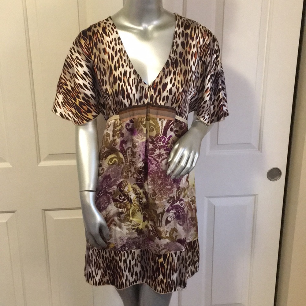 Taylor and Hyde silk leopard & paisley dre…
